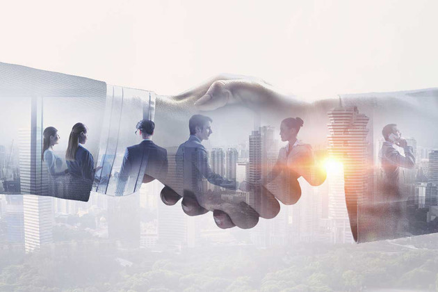 global people shaking hands