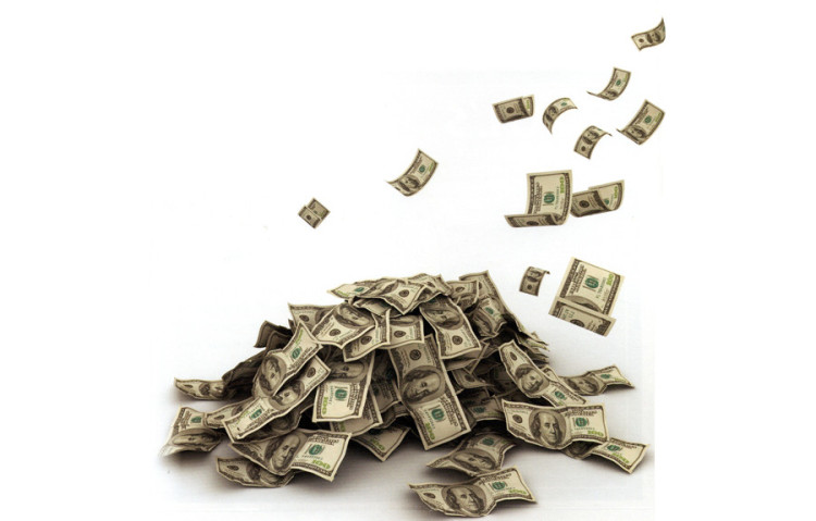 dollars falling from sky